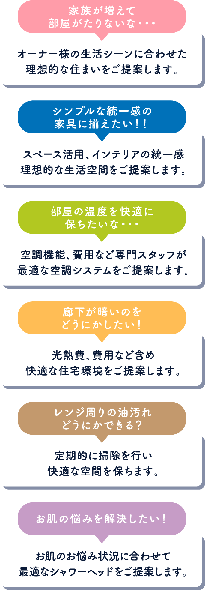 家族が増えて部屋が足りないな。シンプルな統一感の家具に揃えたい。部屋の温度を快適に保ちたい