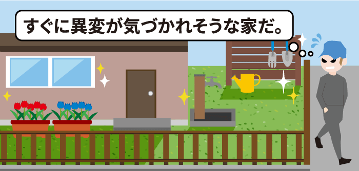 家のまわりがキレイに片づけられている庭